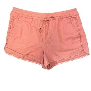 LOFT salmon pink linen blend shorts with drawstring waist spring summer beach